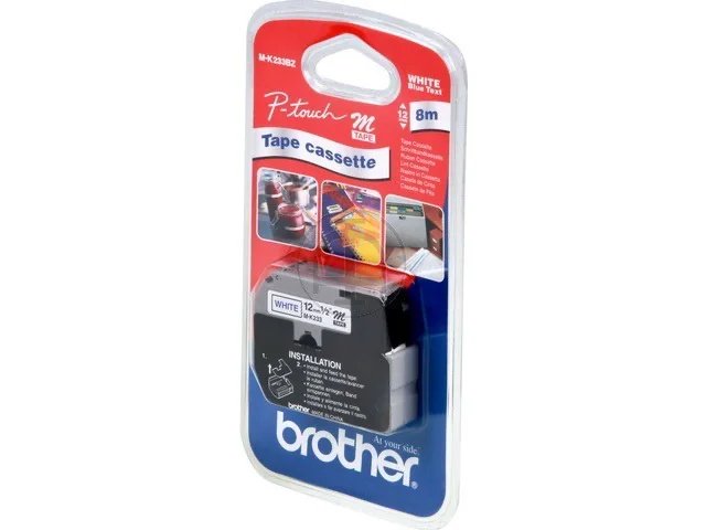 MK233BZ BROTHER PTOUCH 12mm  - bleu sur blanc