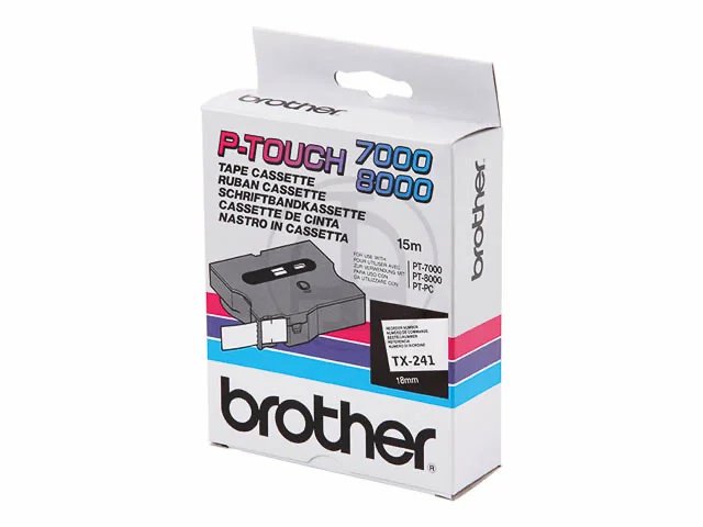 TX241 BROTHER PTOUCH 18mm- noir sur blanc