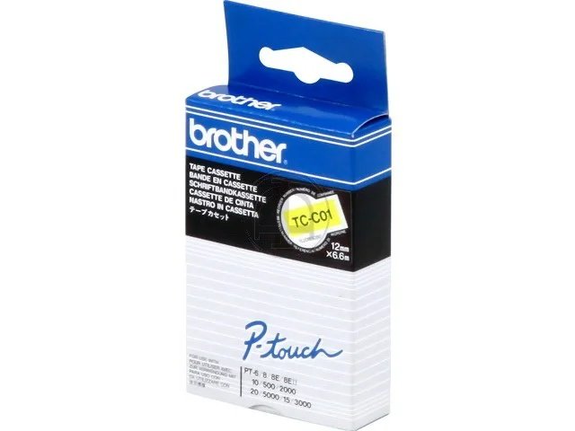 TCC01 BROTHER PTOUCH 12mm  - noir sur jaune