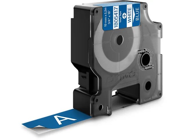 1805417 DYMO IND 19mm  - bleu sur blanc