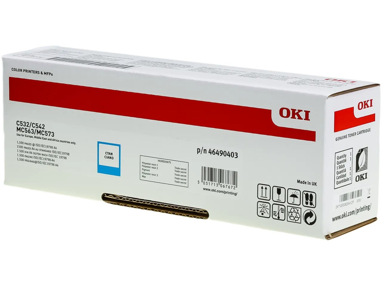 46490403 OKI C532 Toner cyan - Standard